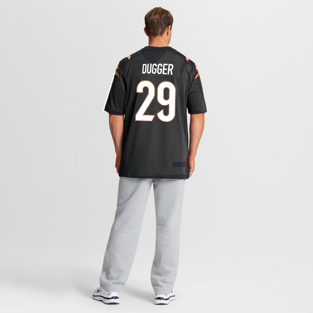 Cincinnati Bengals Kyle Dugger Nike Black Team Game Jersey product image 5, provided for visual reference and product detail