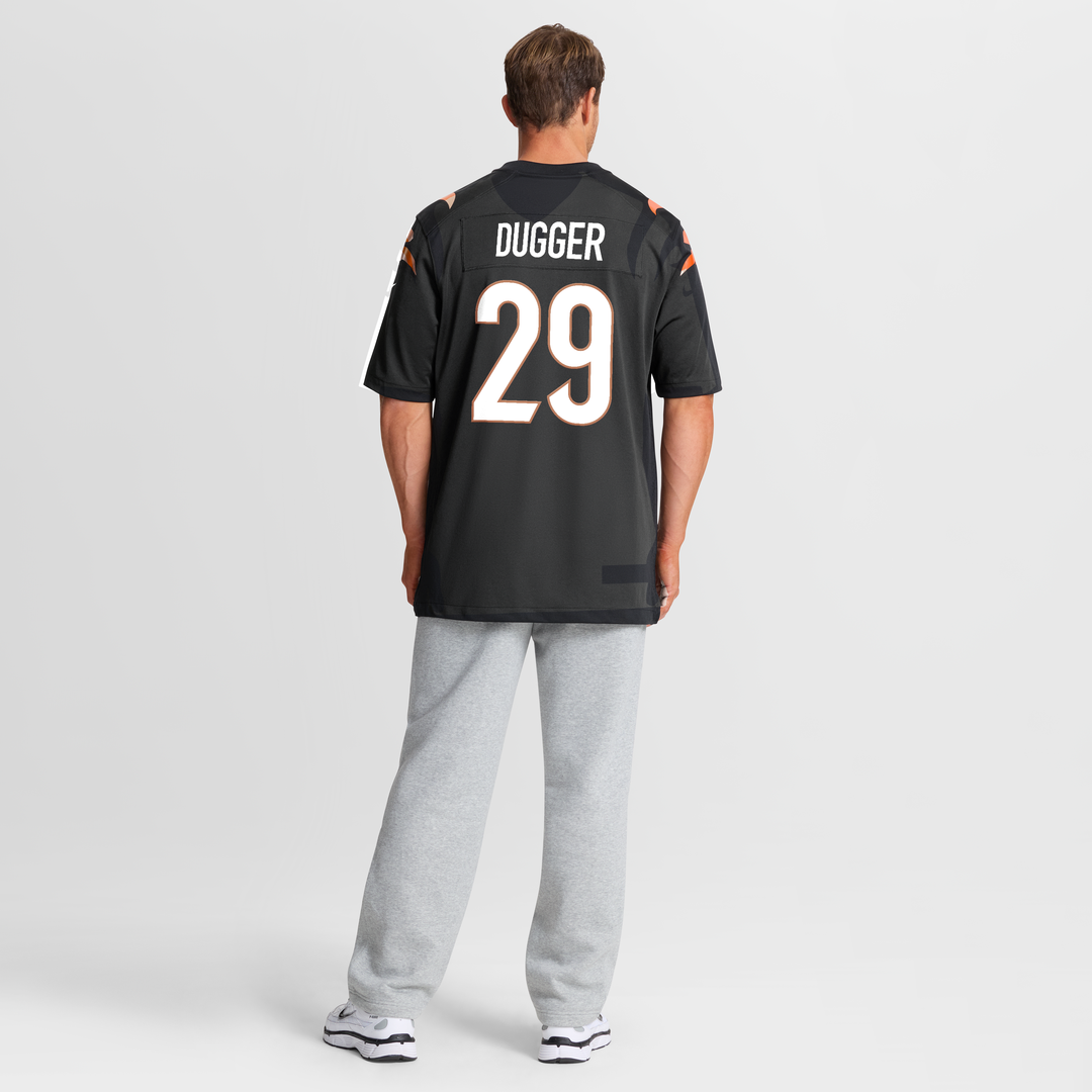 Cincinnati Bengals Kyle Dugger Nike Black Team Game Jersey product image 5, provided for visual reference and product detail