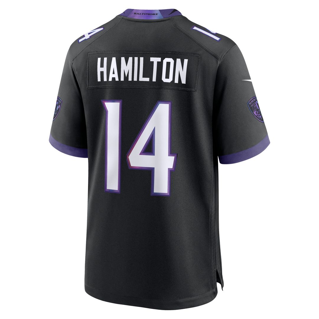 Baltimore Ravens Kyle Hamilton Nike Black Alternate Game Jersey product image 3, provided for visual reference and product