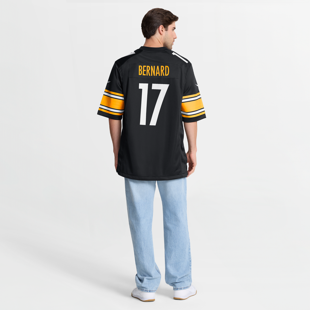 Pittsburgh Steelers Germie Bernard Nike Black Game Jersey product image 3, provided for visual reference and product detail