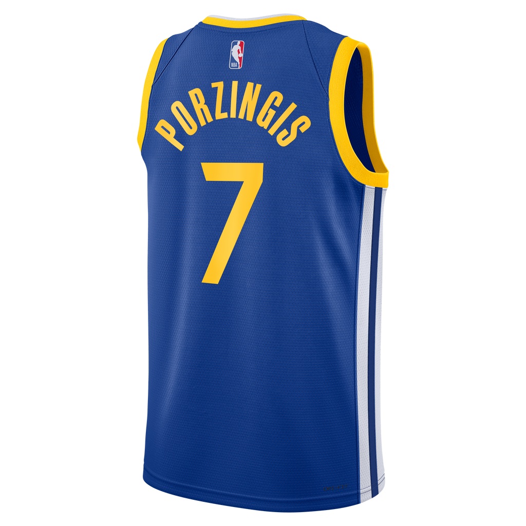 Golden State Warriors Nike Icon Edition Swingman Jersey - Royal - Kristaps Porziņģis - Unisex product image 4, provided for