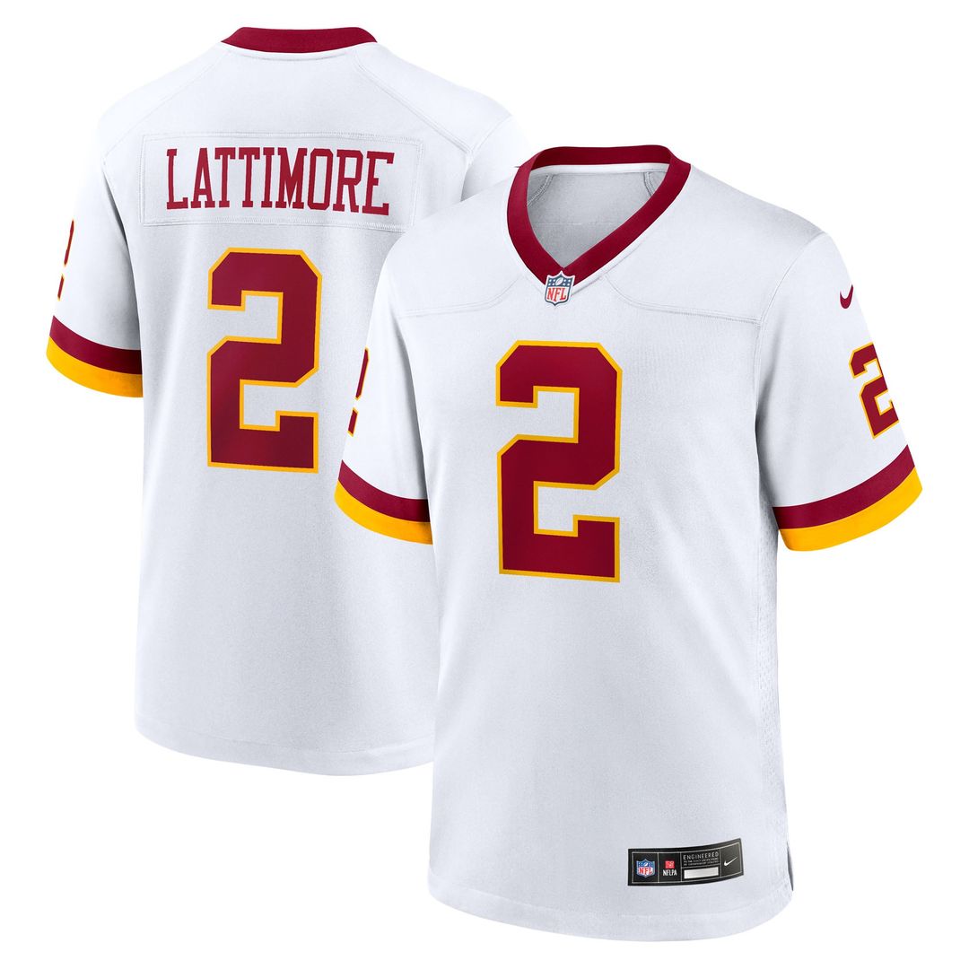 Washington Commanders Marshon Lattimore Nike White Game Super Bowl Era Jersey product image 1, provided for visual reference