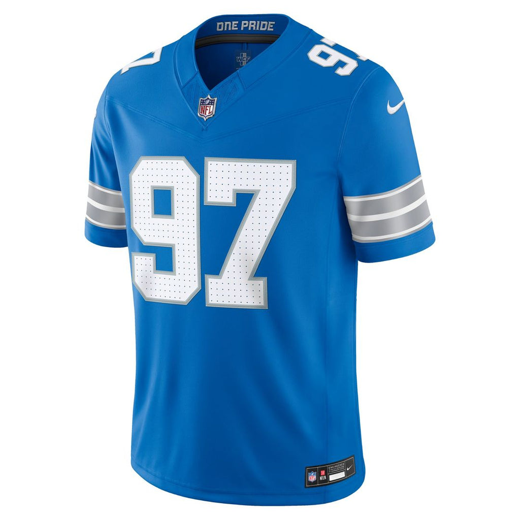 Detroit Lions Aidan Hutchinson Nike Blue Team Vapor F.U.S.E. Stitched Limited Jersey product image 5, provided for visual
