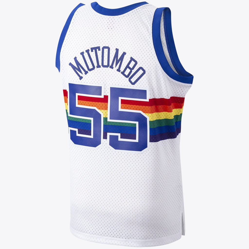 Denver Nuggets Dikembe Mutombo 1991 Hardwood Classics Home Swingman Jersey By Mitchell & Ness - White product image 3,