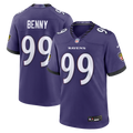 Baltimore Ravens Rayshaun Benny Nike Purple Team Game Jersey product image 1, provided for visual reference and product