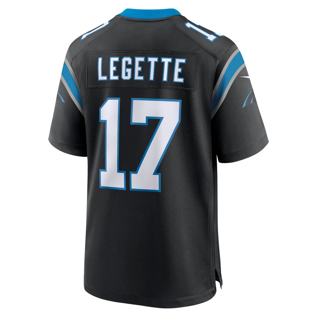 Carolina Panthers Xavier Legette Nike Black Team Game Player Jersey product image 3, provided for visual reference and