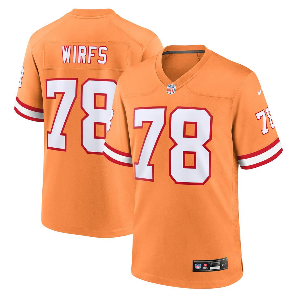 Tampa Bay Buccaneers Tristan Wirfs Nike Orange Alternate Game Jersey product image 1, provided for visual reference and