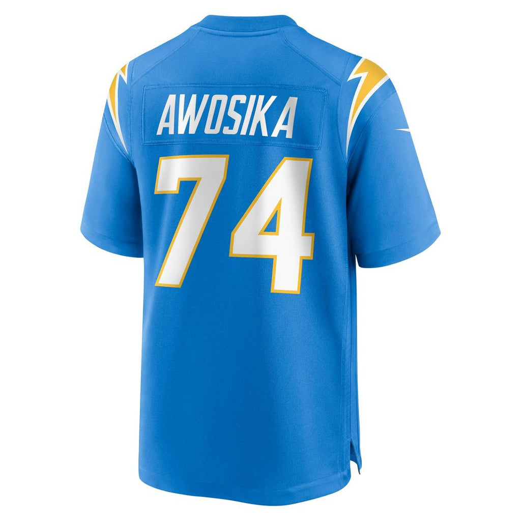 Los Angeles Chargers Kayode Awosika Nike Powder Blue Team Game Jersey product image 3, provided for visual reference and