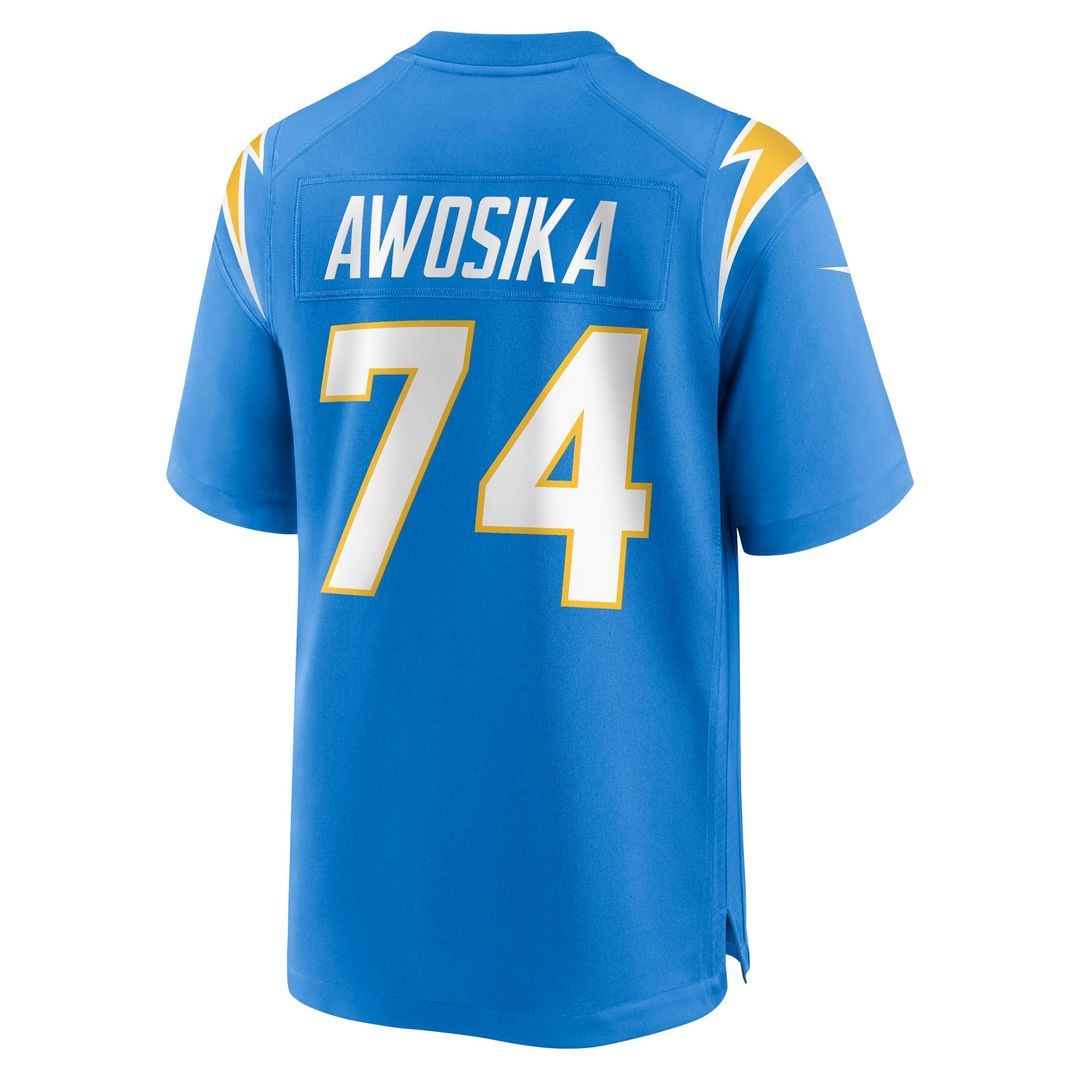 Los Angeles Chargers Kayode Awosika Nike Powder Blue Team Game Jersey product image 3, provided for visual reference and