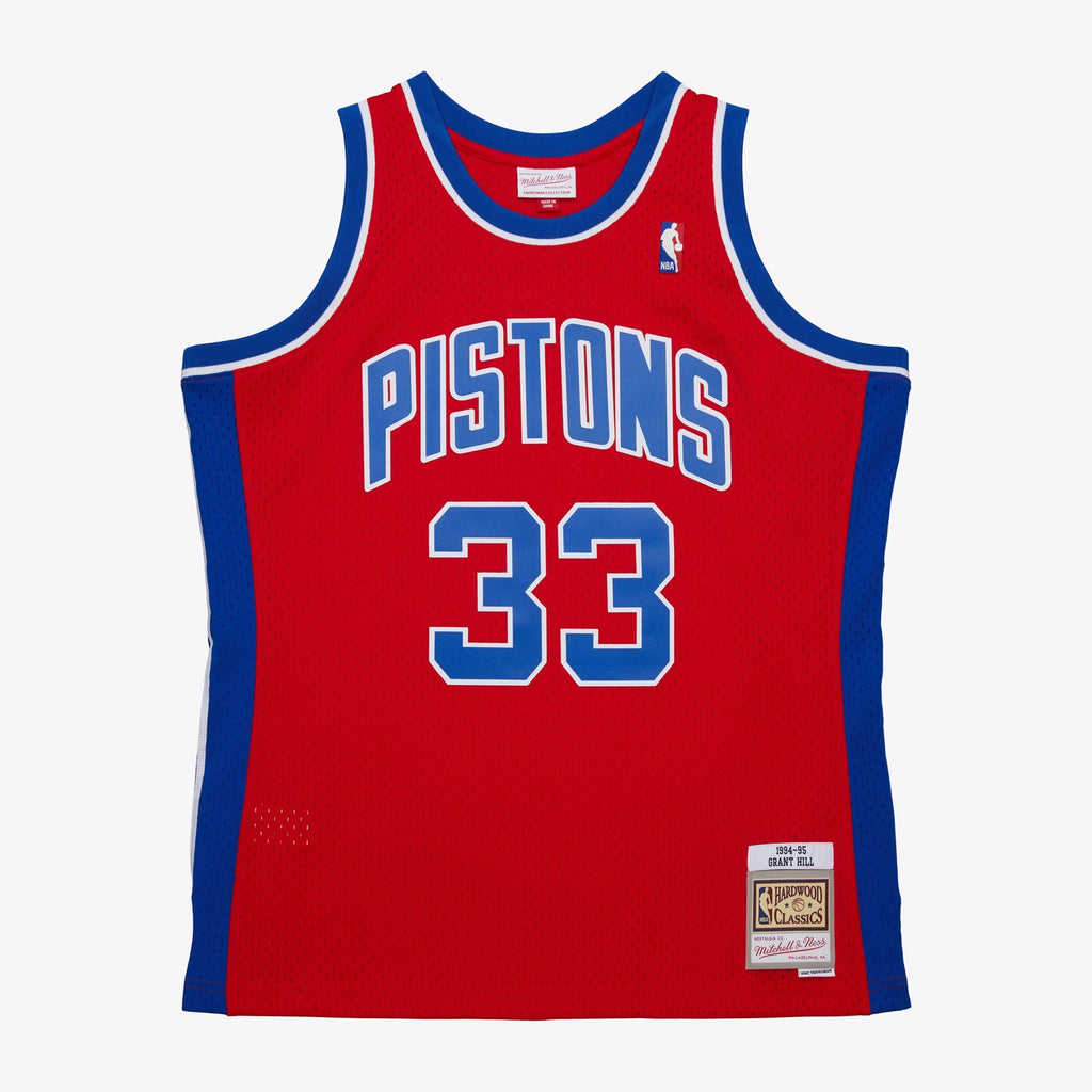 Detroit Pistons Mitchell & Ness Grant Hill 1994 Dark Authentic Jersey - Red product image 3, provided for visual reference