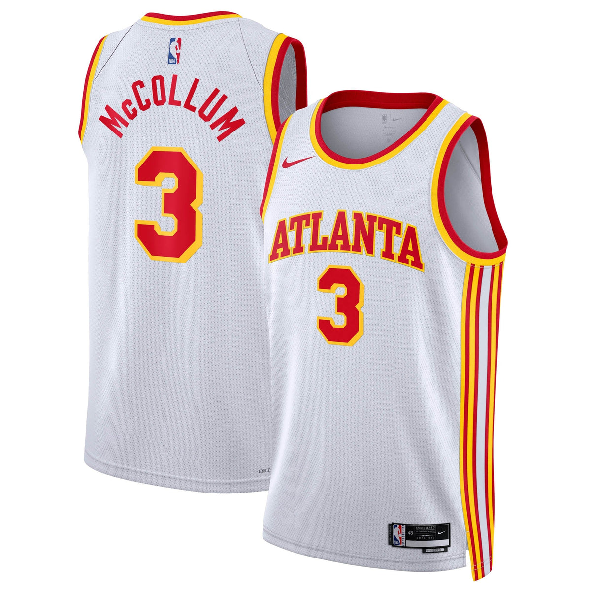 Atlanta Hawks Nike Association Edition Swingman Jersey - White - CJ McCollum - Unisex product image 1, provided for visual