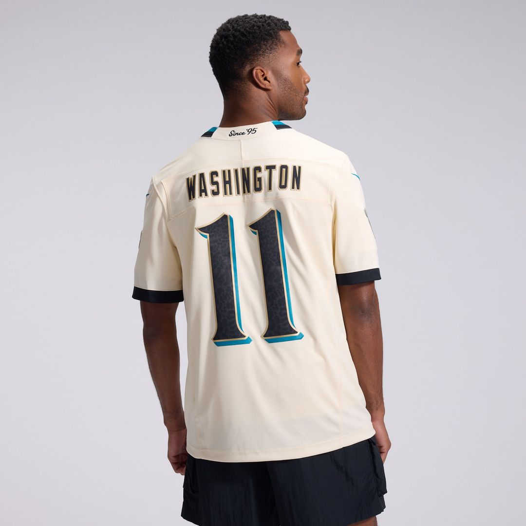Jacksonville Jaguars Parker Washington Nike Natural 2026 Rivalries Collection Stitched Limited Jersey product image 3,