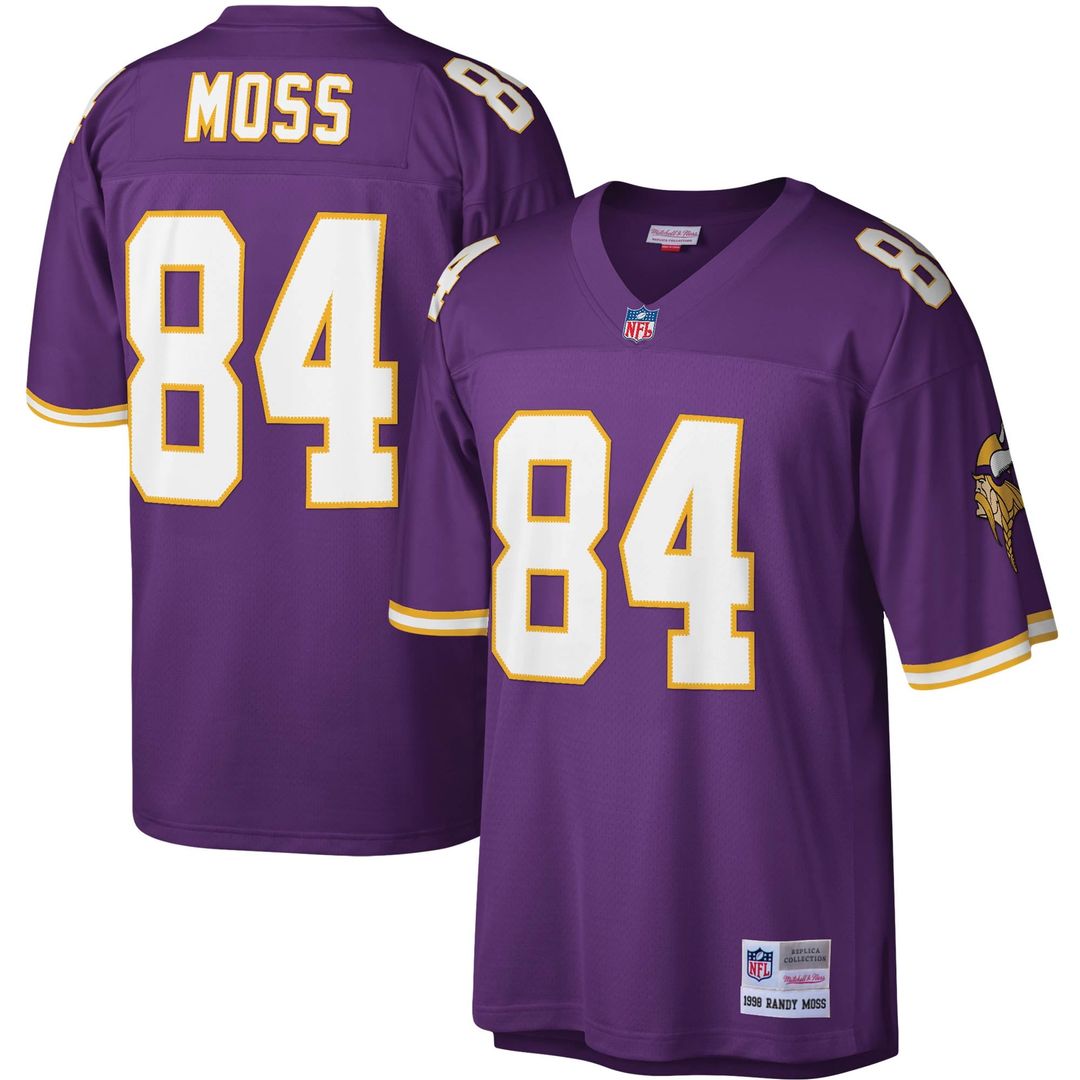 Minnesota Vikings Randy Moss Mitchell & Ness White Legacy Replica Jersey product image 7, provided for visual reference and