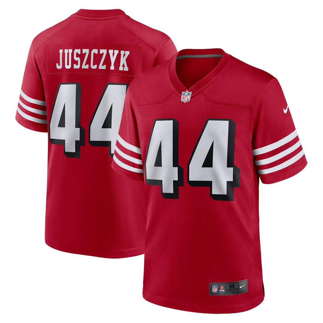 San Francisco 49ers Kyle Juszczyk Nike Scarlet Alternate Game Jersey product image 1, provided for visual reference and