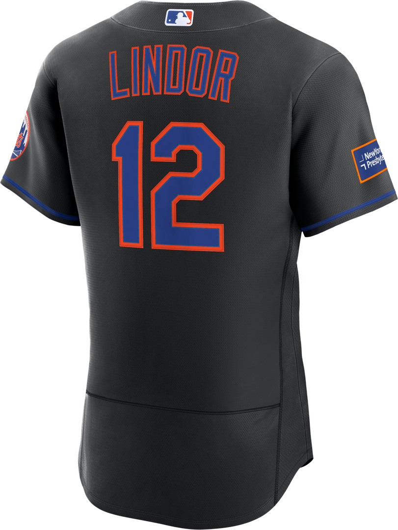 New York Mets Francisco Lindor Nike Black Alternate Authentic Sponsor Patch Jersey product image 6, provided for visual