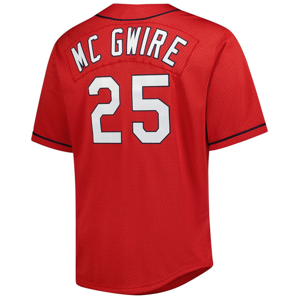 St. Louis Cardinals Mark McGwire Mitchell & Ness Red Big & Tall Cooperstown Mesh Batting Practice Jersey product image 3,