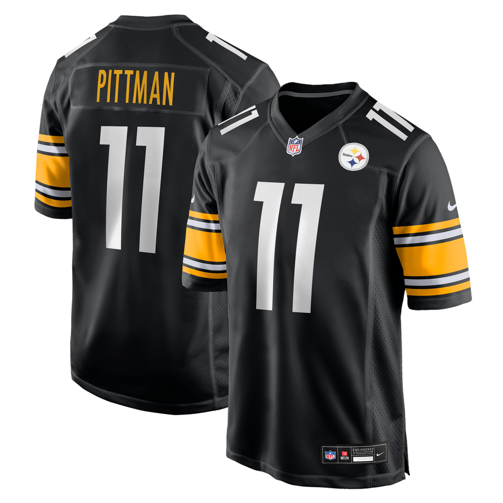 Pittsburgh Steelers Michael Pittman Jr. Nike Black Game Jersey product image 1, provided for visual reference and product