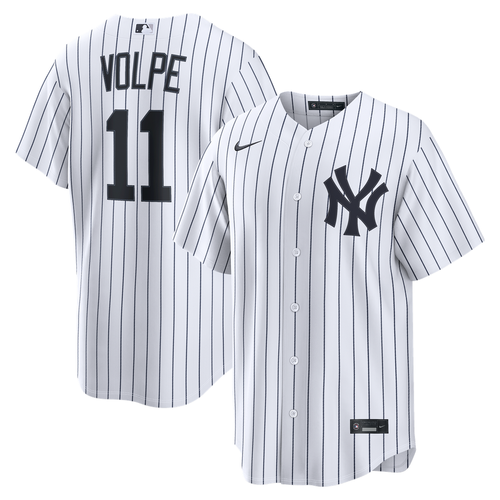 New York Yankees Anthony Volpe Nike White Home Replica Jersey product image 1, provided for visual reference and product