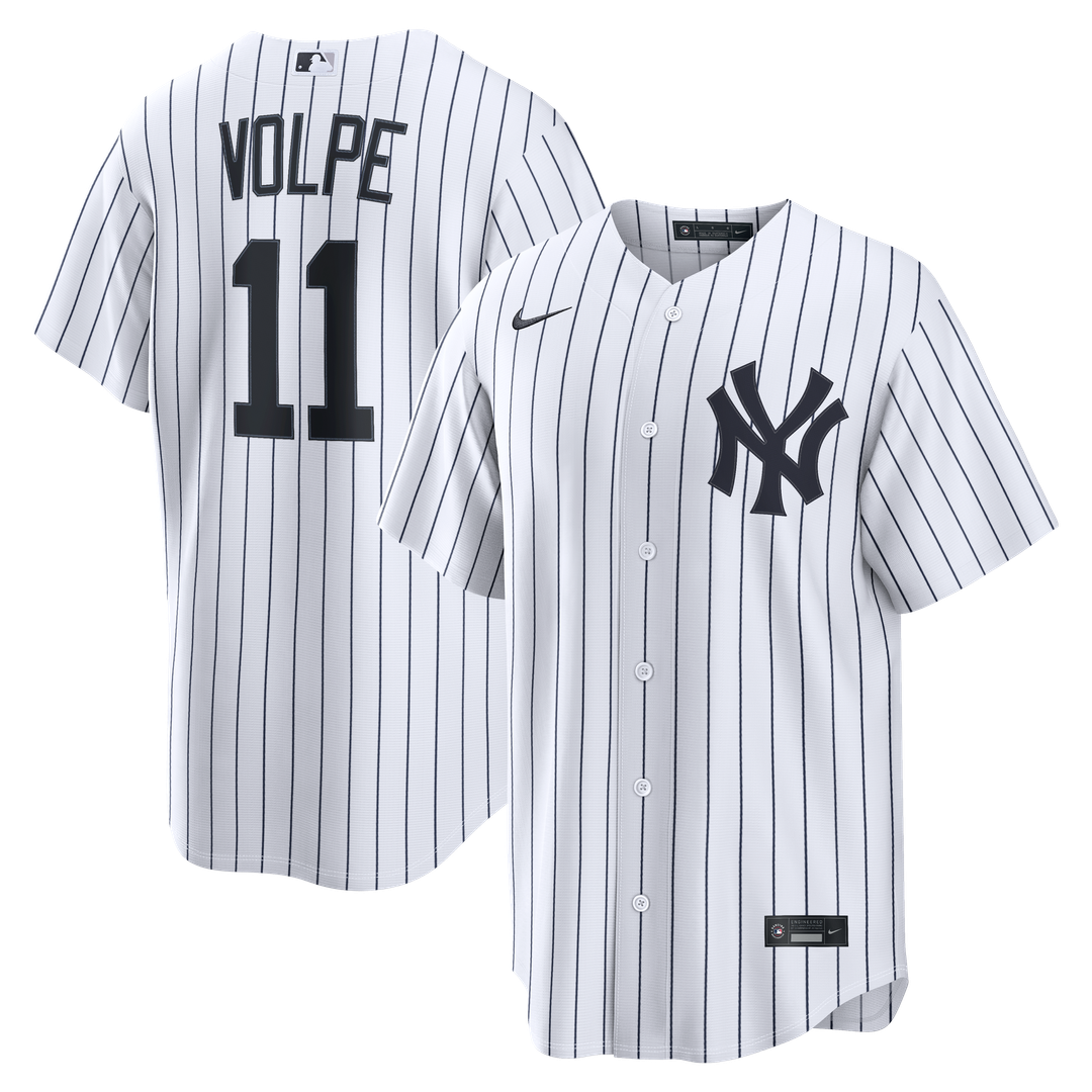 New York Yankees Anthony Volpe Nike White Home Replica Jersey product image 1, provided for visual reference and product