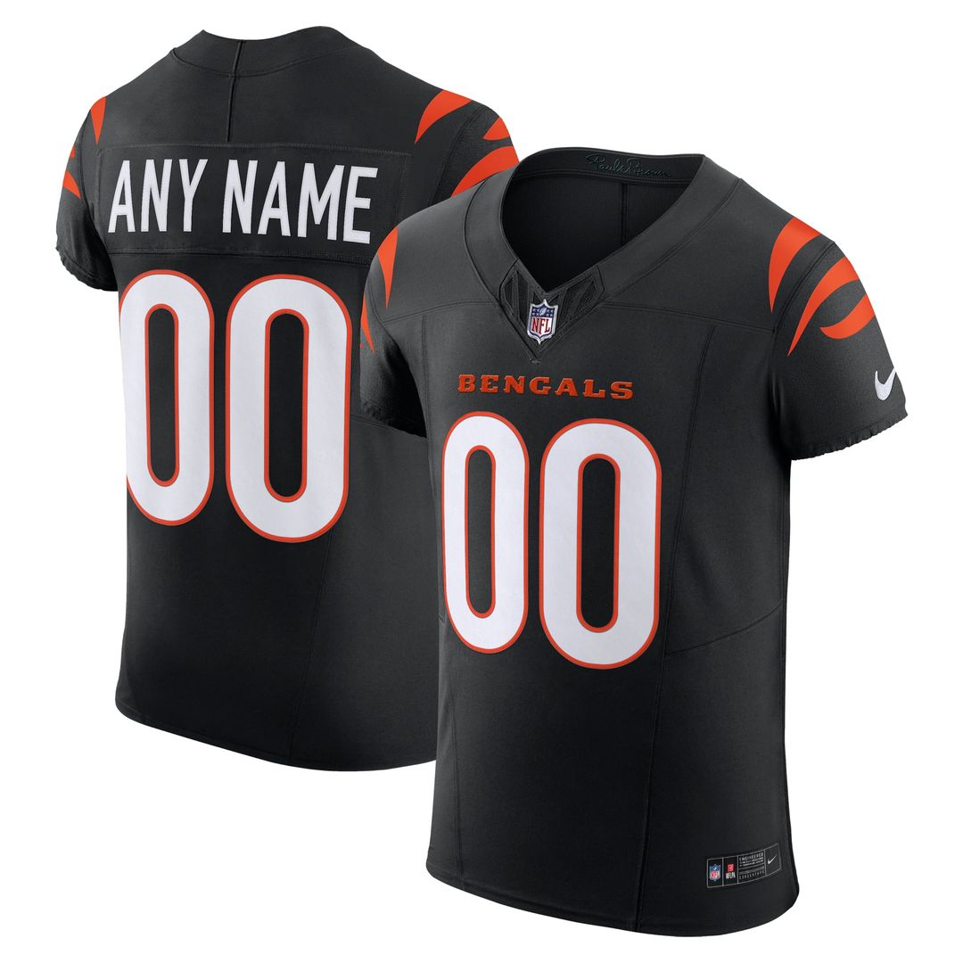Cincinnati Bengals Nike Black Team Vapor F.U.S.E. Elite Custom Jersey product image 4, provided for visual reference and