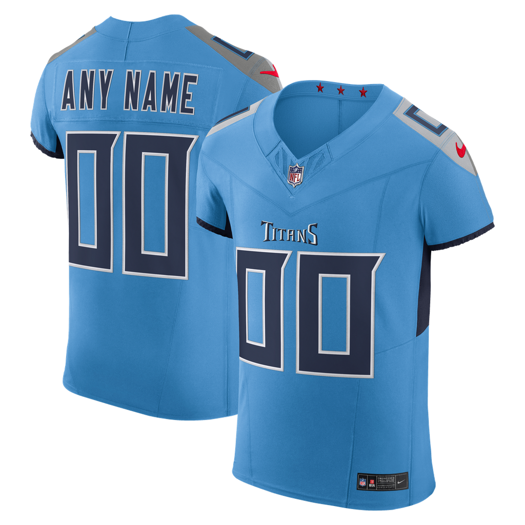 Tennessee Titans Nike Light Blue Team Vapor F.U.S.E. Elite Custom Jersey product image 1, provided for visual reference and