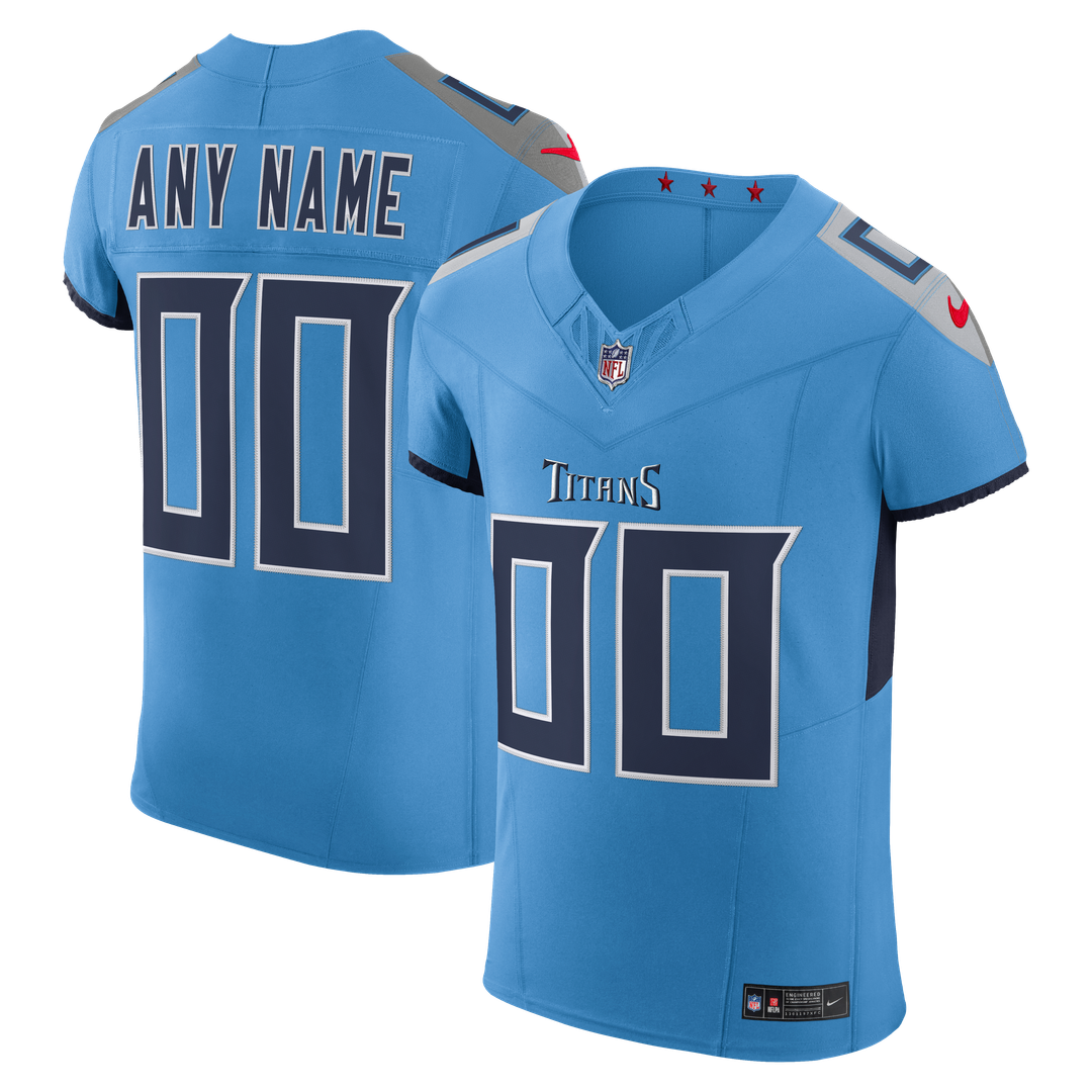 Tennessee Titans Nike Light Blue Team Vapor F.U.S.E. Elite Custom Jersey product image 1, provided for visual reference and