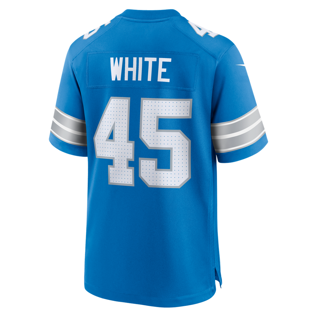 Detroit Lions Devin White Nike Blue Team Game Jersey product image 5, provided for visual reference and product detail review