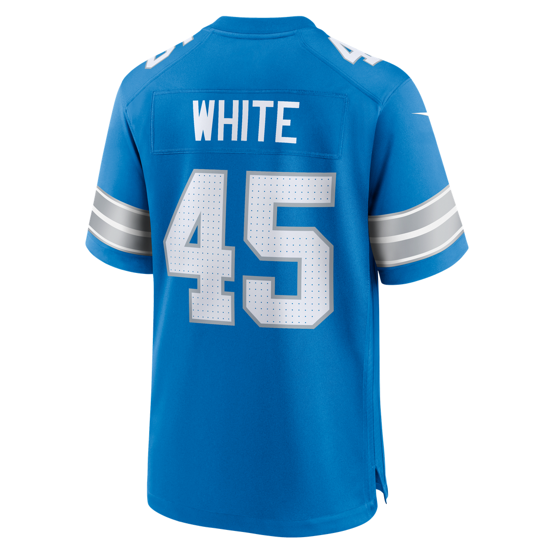 Detroit Lions Devin White Nike Blue Team Game Jersey product image 5, provided for visual reference and product detail review