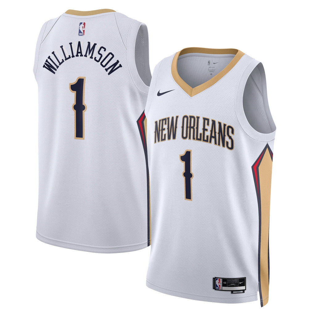 New Orleans Pelicans Nike Association Edition Swingman Jersey - White - Zion Williamson - Unisex product image 1, provided