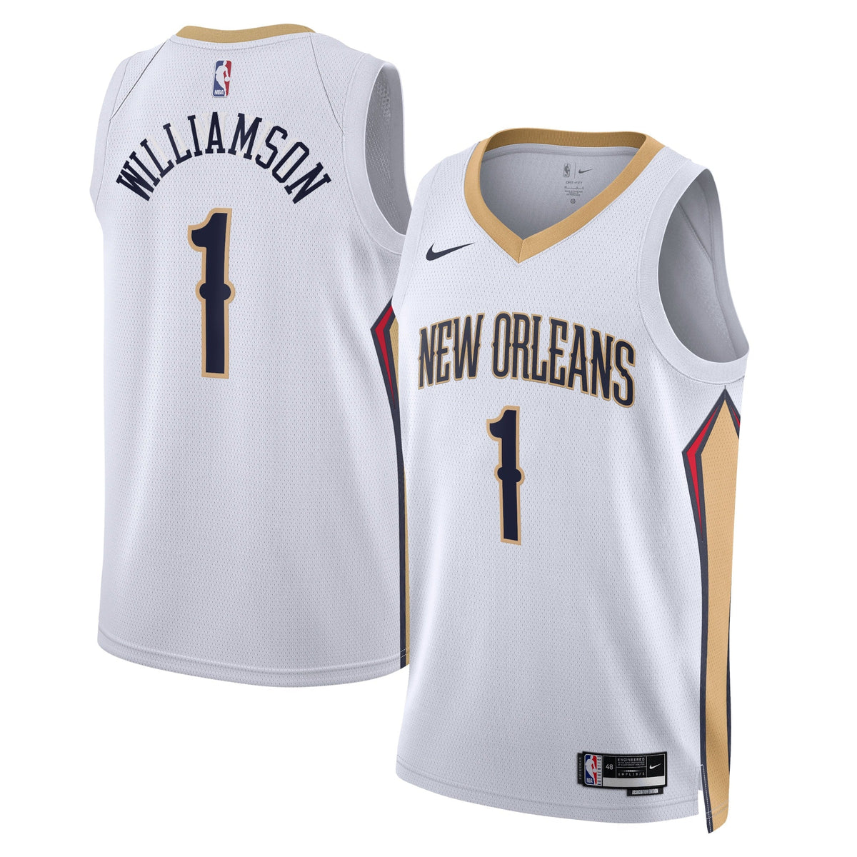 New Orleans Pelicans Nike Association Edition Swingman Jersey - White - Zion Williamson - Unisex product image 1, provided