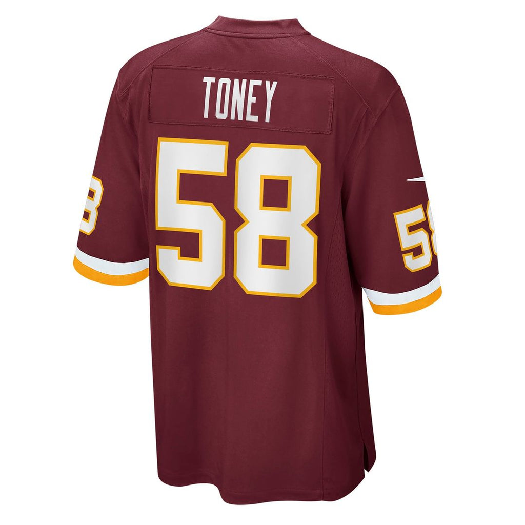 Washington Football Team Shaka Toney Nike Burgundy Game Jersey product image 3, provided for visual reference and product