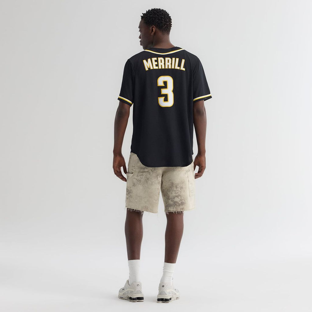 San Diego Padres Jackson Merrill Nike Fashion Replica Black Out Jersey product image 5, provided for visual reference and