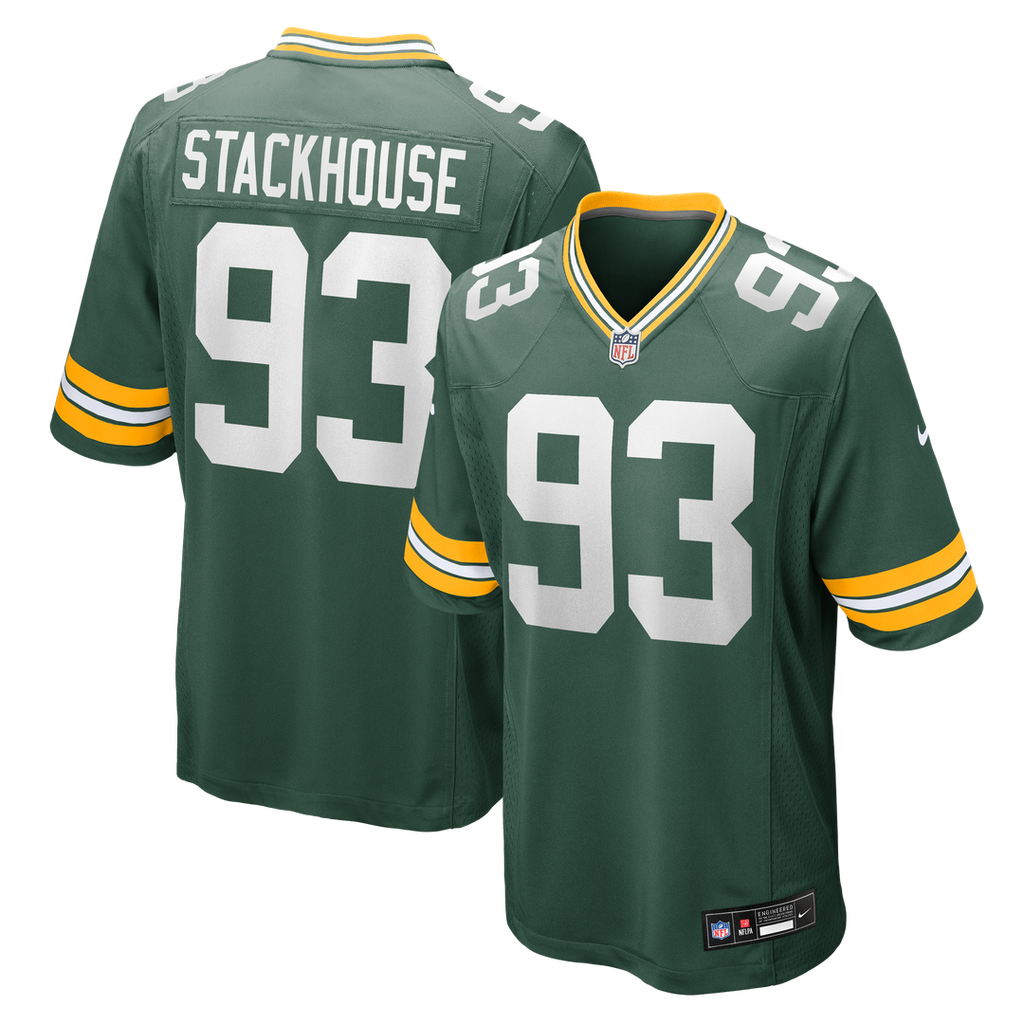 Green Bay Packers Nazir Stackhouse Nike Green Team Game Jersey product image 1, provided for visual reference and product
