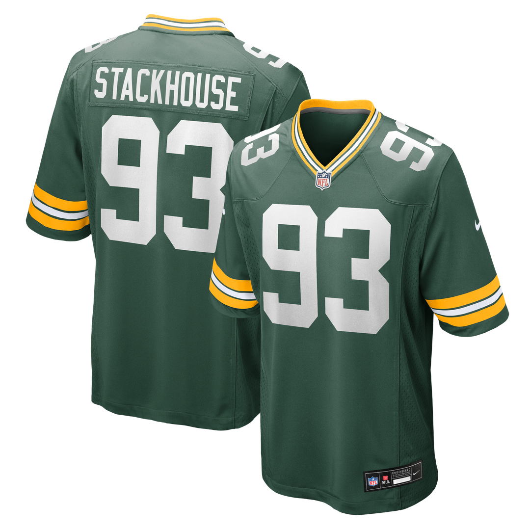 Green Bay Packers Nazir Stackhouse Nike Green Team Game Jersey product image 1, provided for visual reference and product