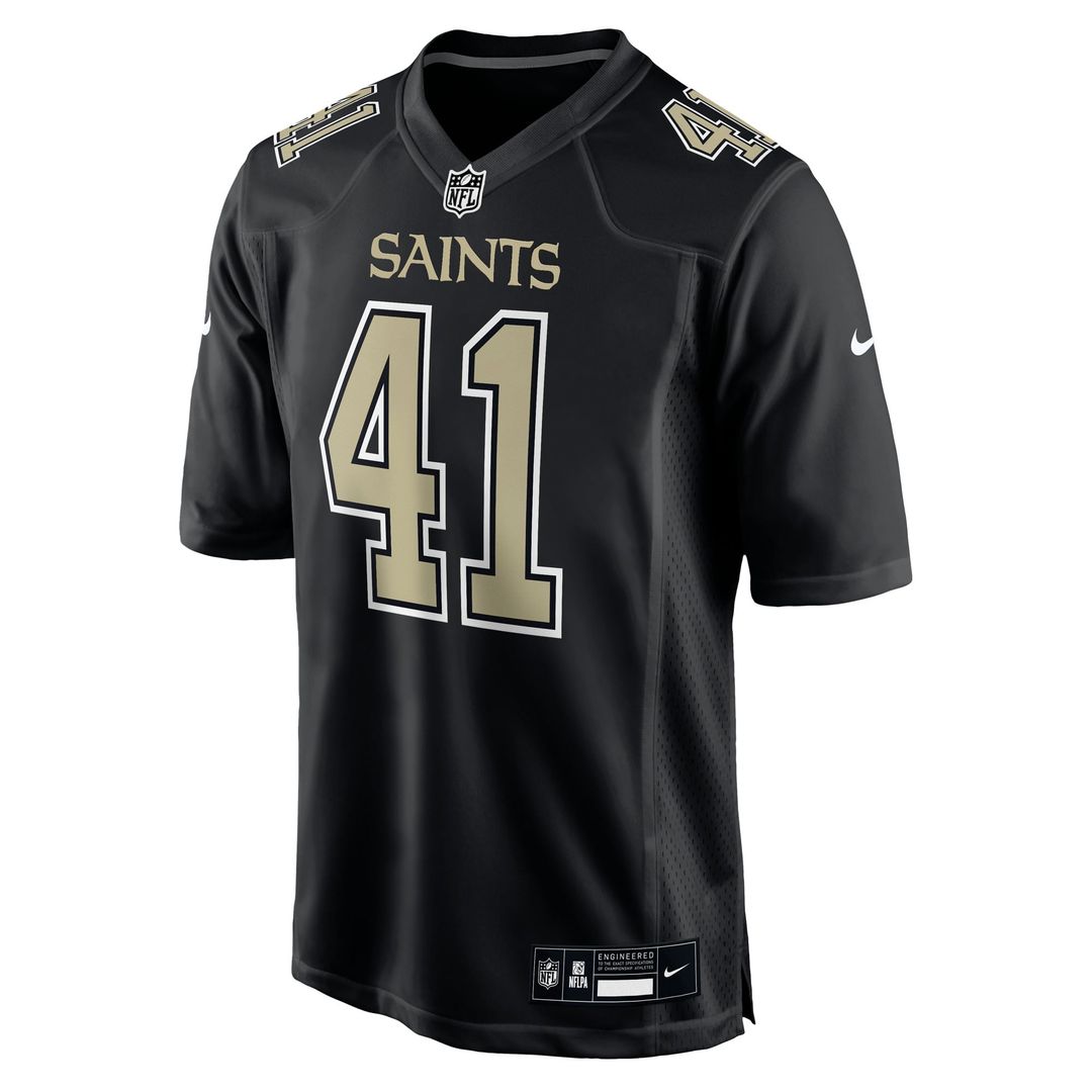 New Orleans Saints Alvin Kamara Nike Carbon Black Fashion Game Jersey product image 2, provided for visual reference and