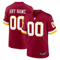 Washington Commanders Nike Burgundy Custom Game Jersey product image 1, provided for visual reference and product detail