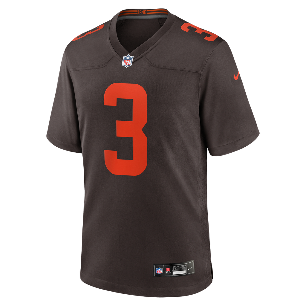 Cleveland Browns Jerry Jeudy Nike Brown Alpha Dawg Game Jersey product image 2, provided for visual reference and product