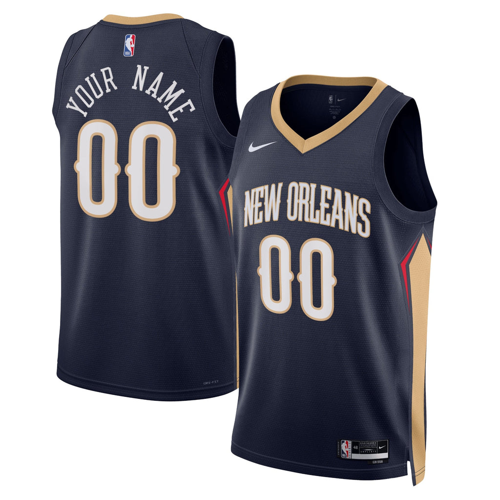New Orleans Pelicans Nike Icon Swingman Jersey - Custom - Unisex product image 1, provided for visual reference and product