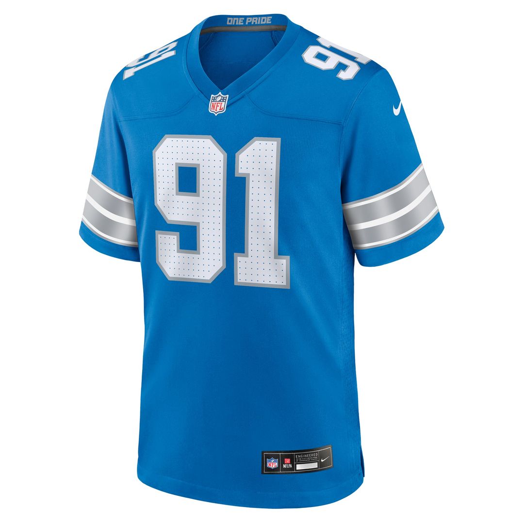 Detroit Lions Tyleik Williams Nike Blue Team Game Jersey product image 2, provided for visual reference and product detail