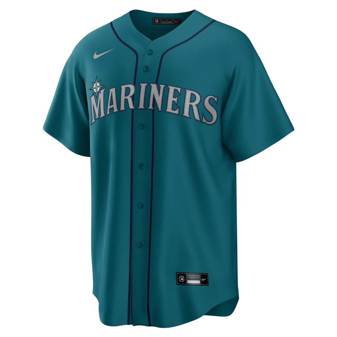 Seattle Mariners Julio Rodríguez Nike Teal Official Replica Player Jersey product image 2, provided for visual reference and