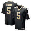 New Orleans Saints Kendre Miller Nike Black Team Game Jersey product image 1, provided for visual reference and product