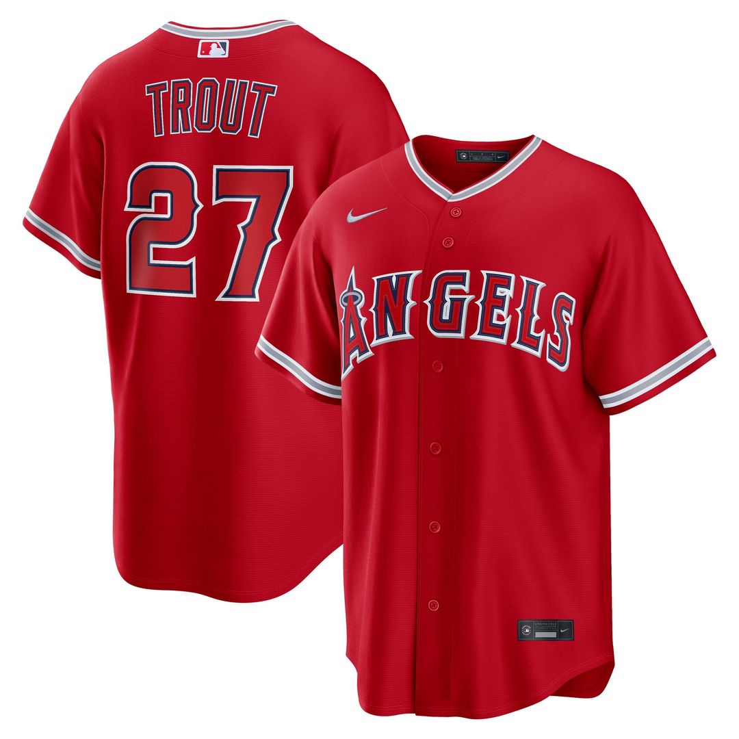 Los Angeles Angels Mike Trout Nike Gray Road Replica Jersey product image 10, provided for visual reference and product