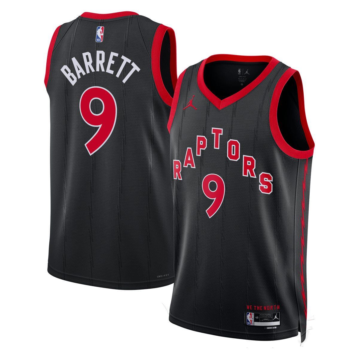 Toronto Raptors Jordan Brand Statement Edition Swingman Jersey - Black - RJ Barrett - Unisex product image 2, provided for