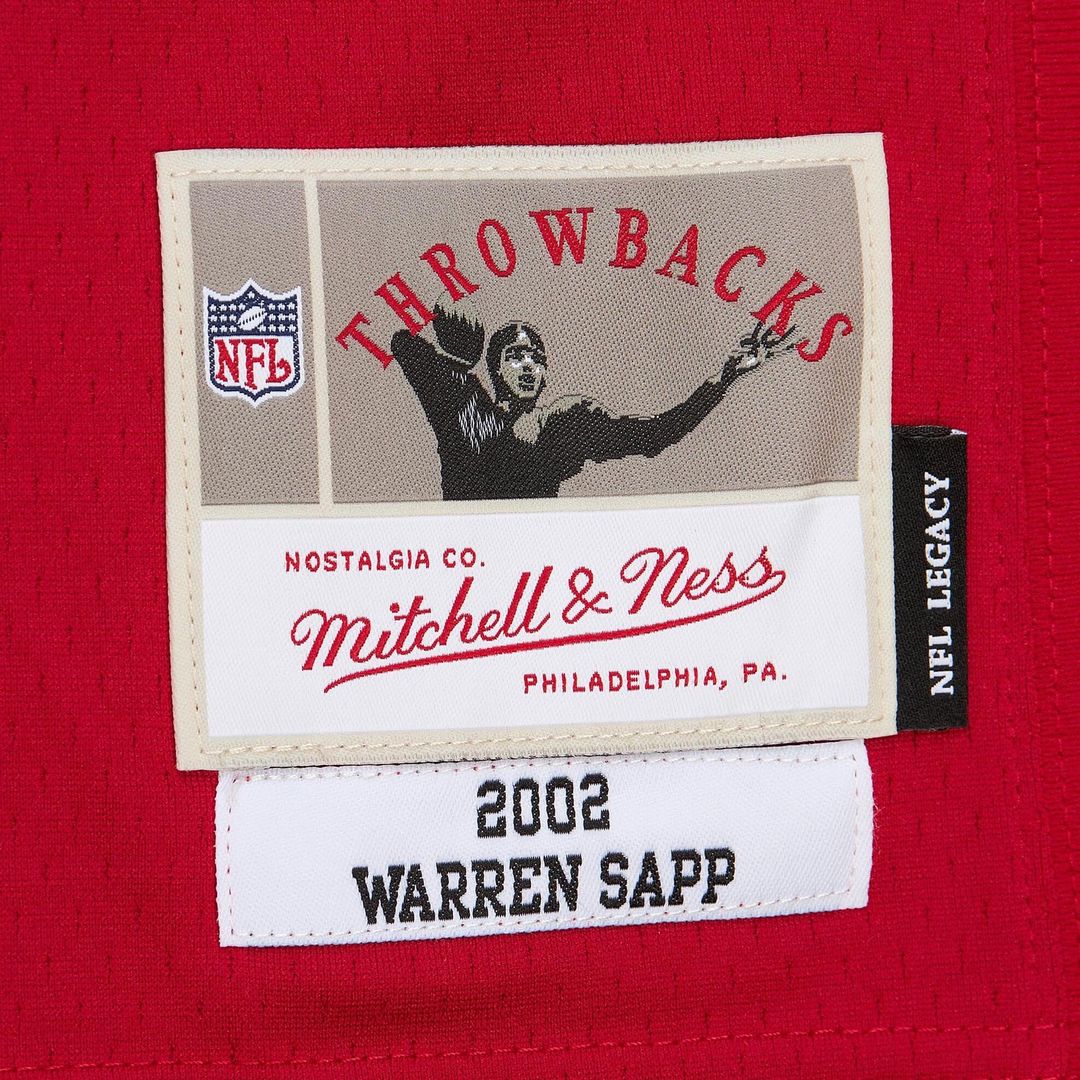 Tampa Bay Buccaneers Warren Sapp Mitchell & Ness Red 2002 Legacy Replica Jersey product image 14, provided for visual