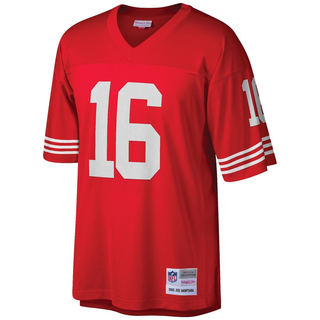 San Francisco 49ers Joe Montana Mitchell & Ness Scarlet Big & Tall 1990 Retired Player Replica Jersey product image 2,