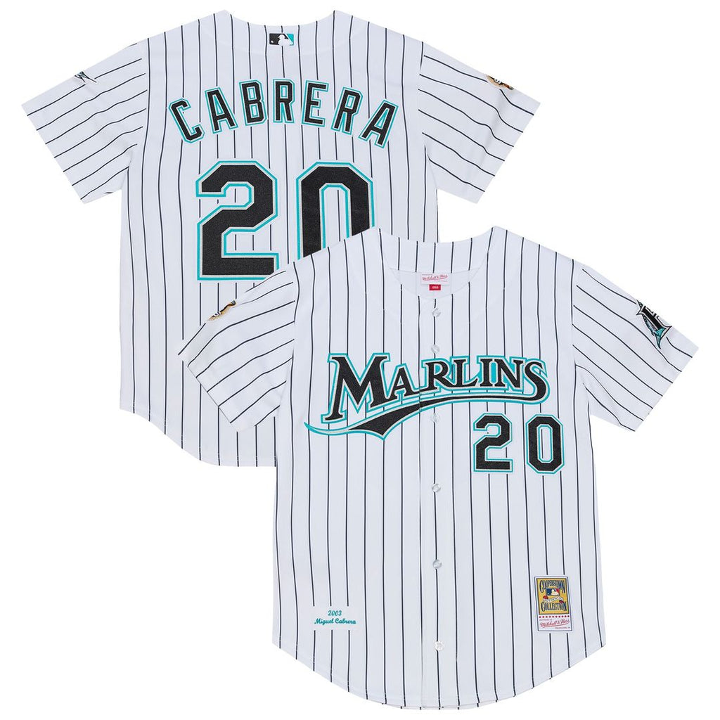 Florida Marlins Miguel Cabrera Mitchell & Ness White 2003 Cooperstown Collection Authentic Jersey product image 1, provided