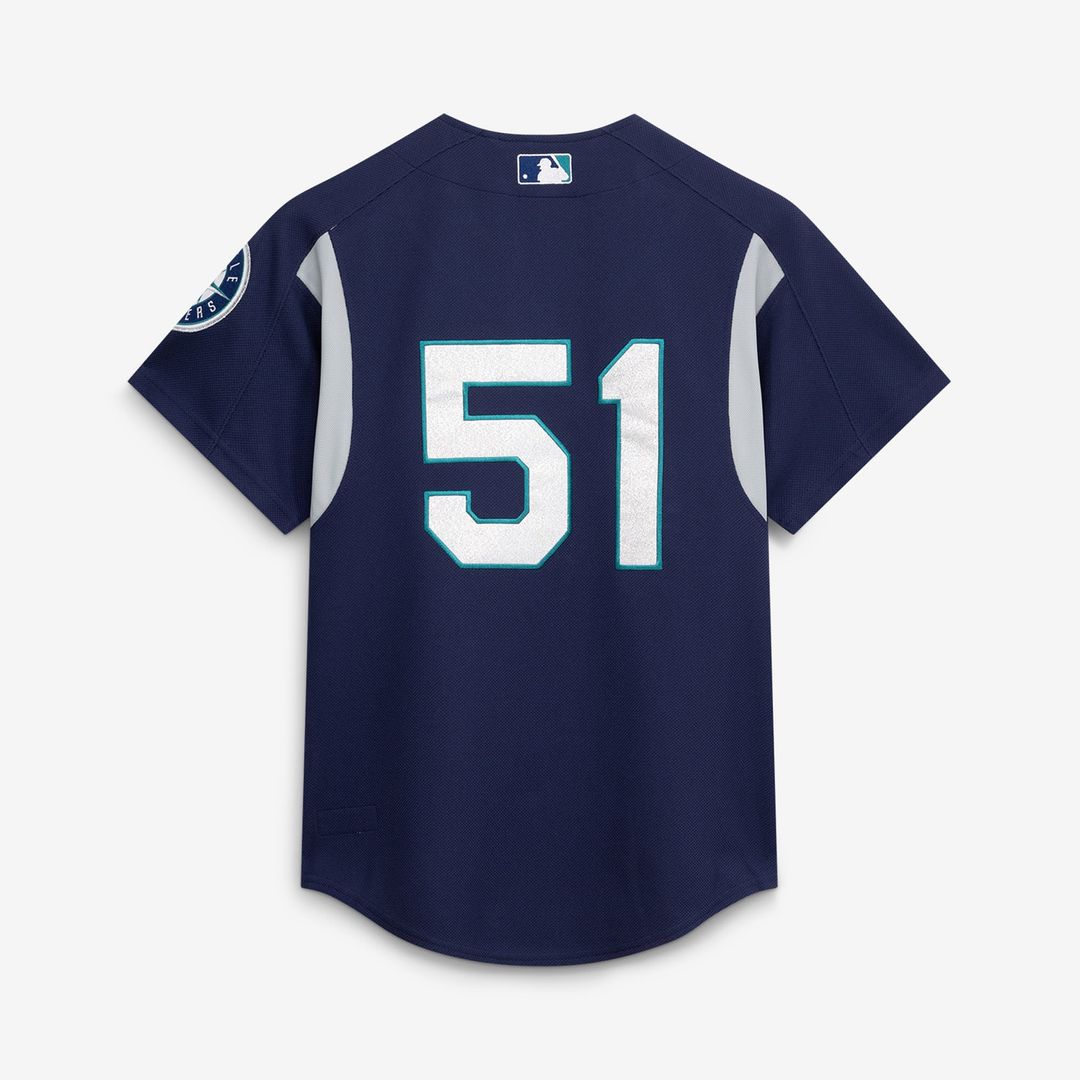 Seattle Mariners Ichiro Suzuki Mitchell & Ness Navy Cooperstown Collection Batting Practice Jersey product image 2, provided