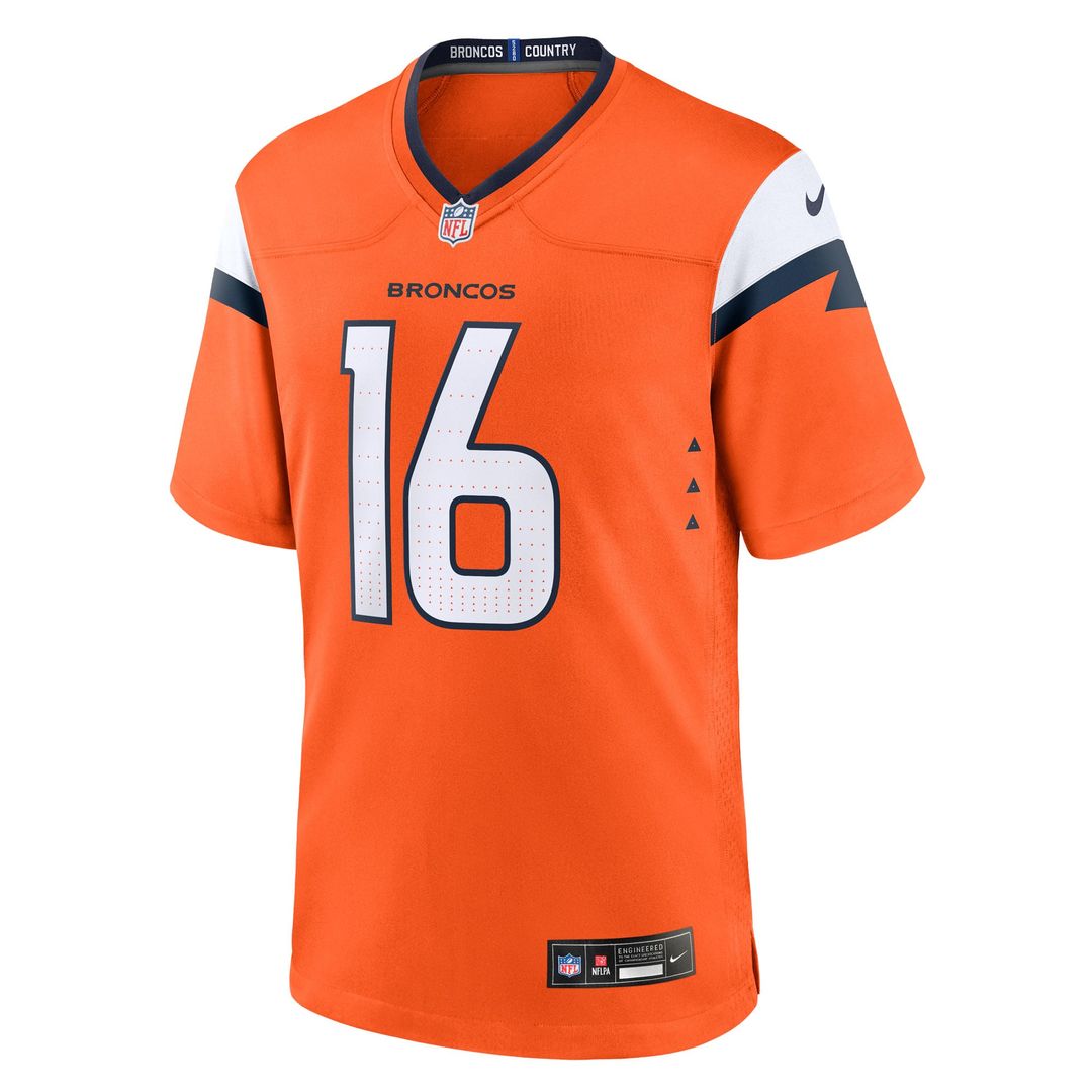 Denver Broncos Jeremy Crawshaw Nike Orange Team Game Jersey product image 2, provided for visual reference and product