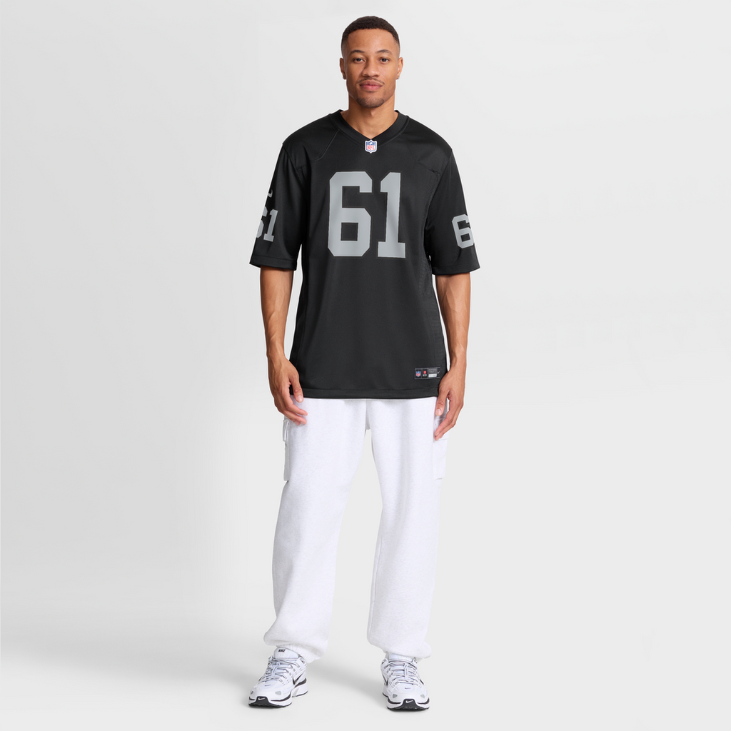 Las Vegas Raiders Jordan Meredith Nike Black Game Player Jersey product image 7, provided for visual reference and product