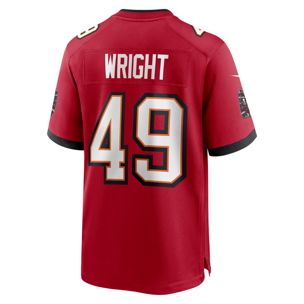 Tampa Bay Buccaneers Owen Wright Nike Red Team Game Jersey product image 3, provided for visual reference and product detail